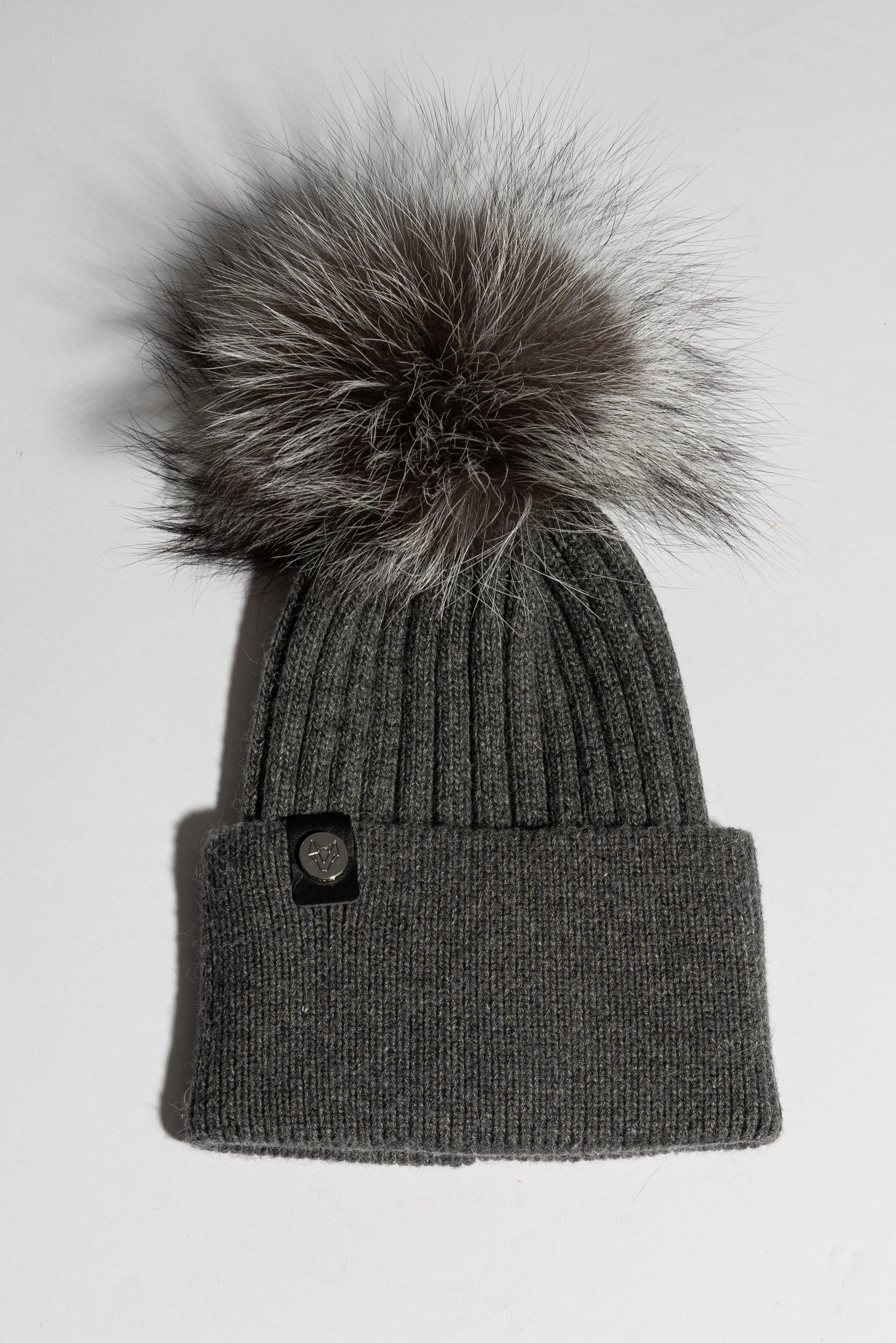 Mens Harley Pom Pom Hat - Charcoal