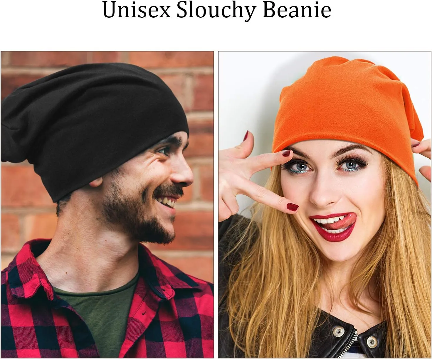 Outus 4 Pieces Thin Knit Slouchy Cap Beanies Hat Unisex Hip-Hop Sleep Cap Dwarf Hat