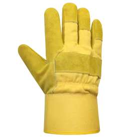 Pile Lined Split Leather/Cotton Gloves - 3048