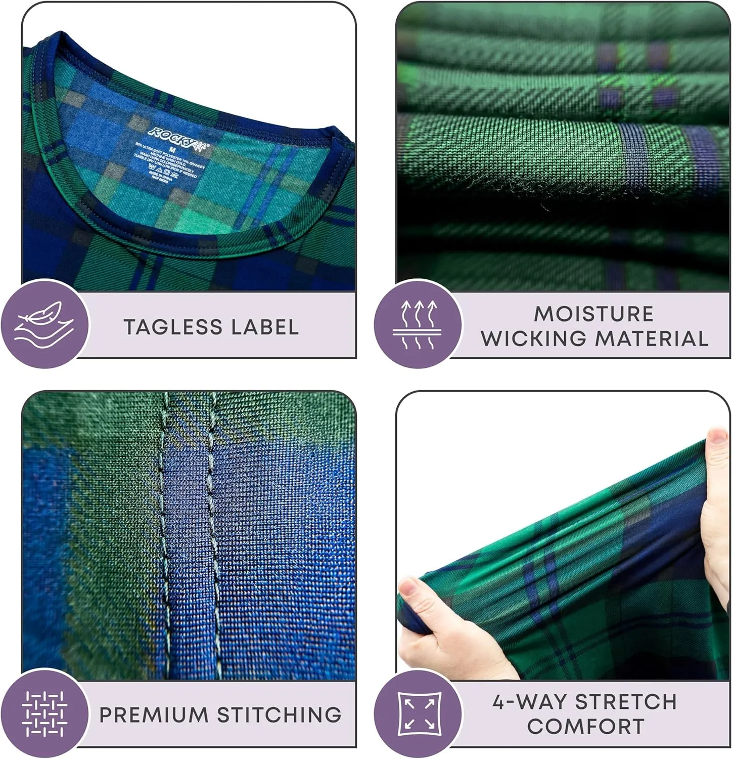 Rocky Thermal Shirts for Men Long Sleeve Thermals Base Layer Top Warm Fleece Lined Long Johns Underwear Cold Weather/Skiing