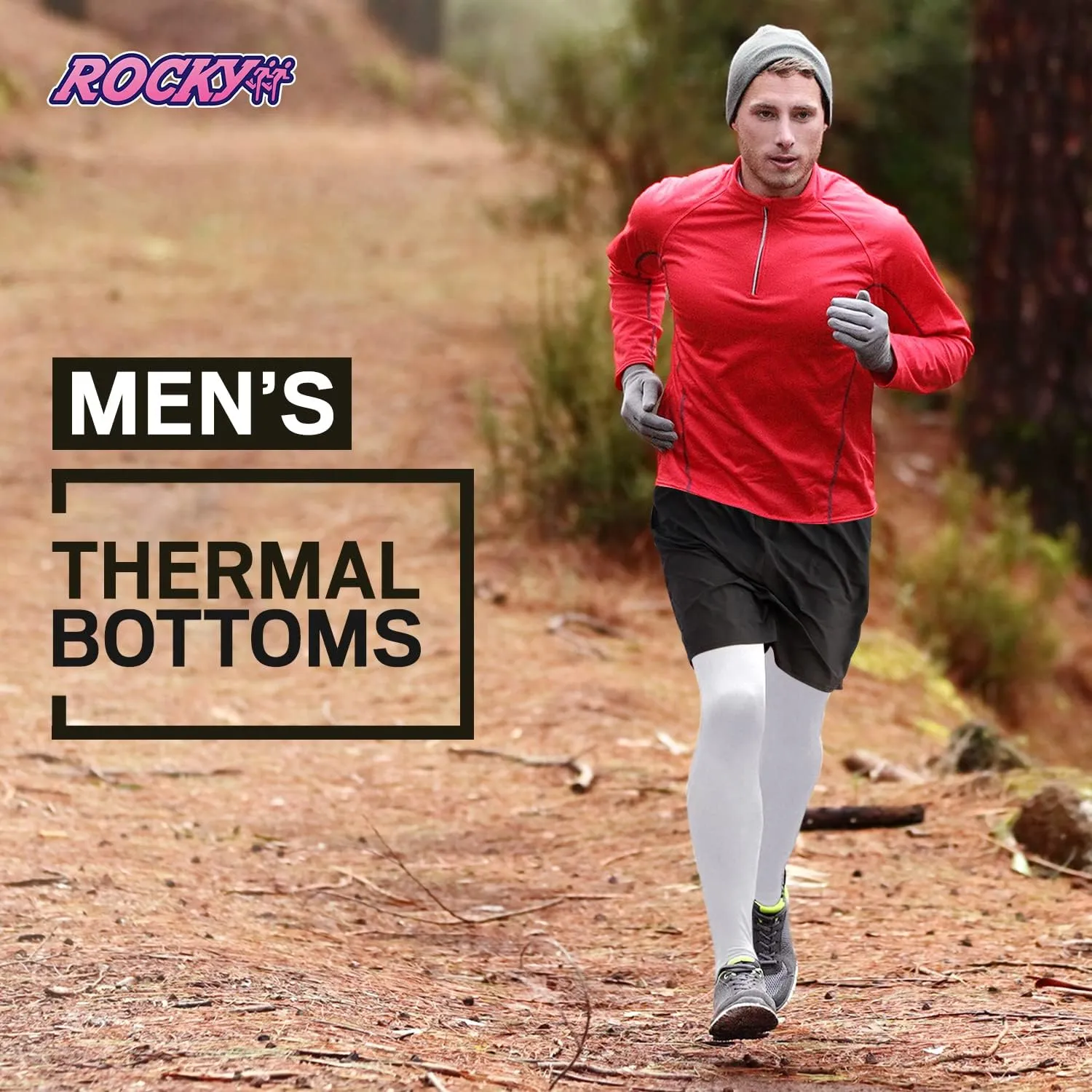 Rocky Thermal Underwear for Men Pants, Long Johns Fleece Lined Base Layer Bottoms, Insulated Leggings for Extreme Cold/Skiing