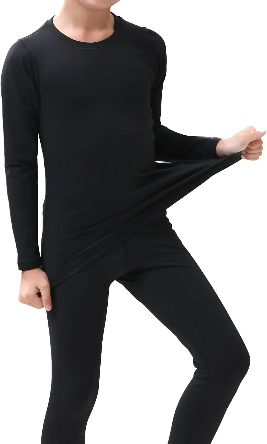 Rolimaka 3 Pack Youth Boys Compression Thermal Shirt Long Sleeve Fleece Undershirt Football Baseball Soccer Base Layer Top