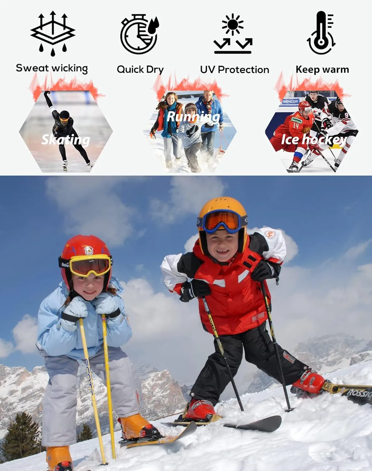 Rolimaka 3 Pack Youth Boys Compression Thermal Shirt Long Sleeve Fleece Undershirt Football Baseball Soccer Base Layer Top