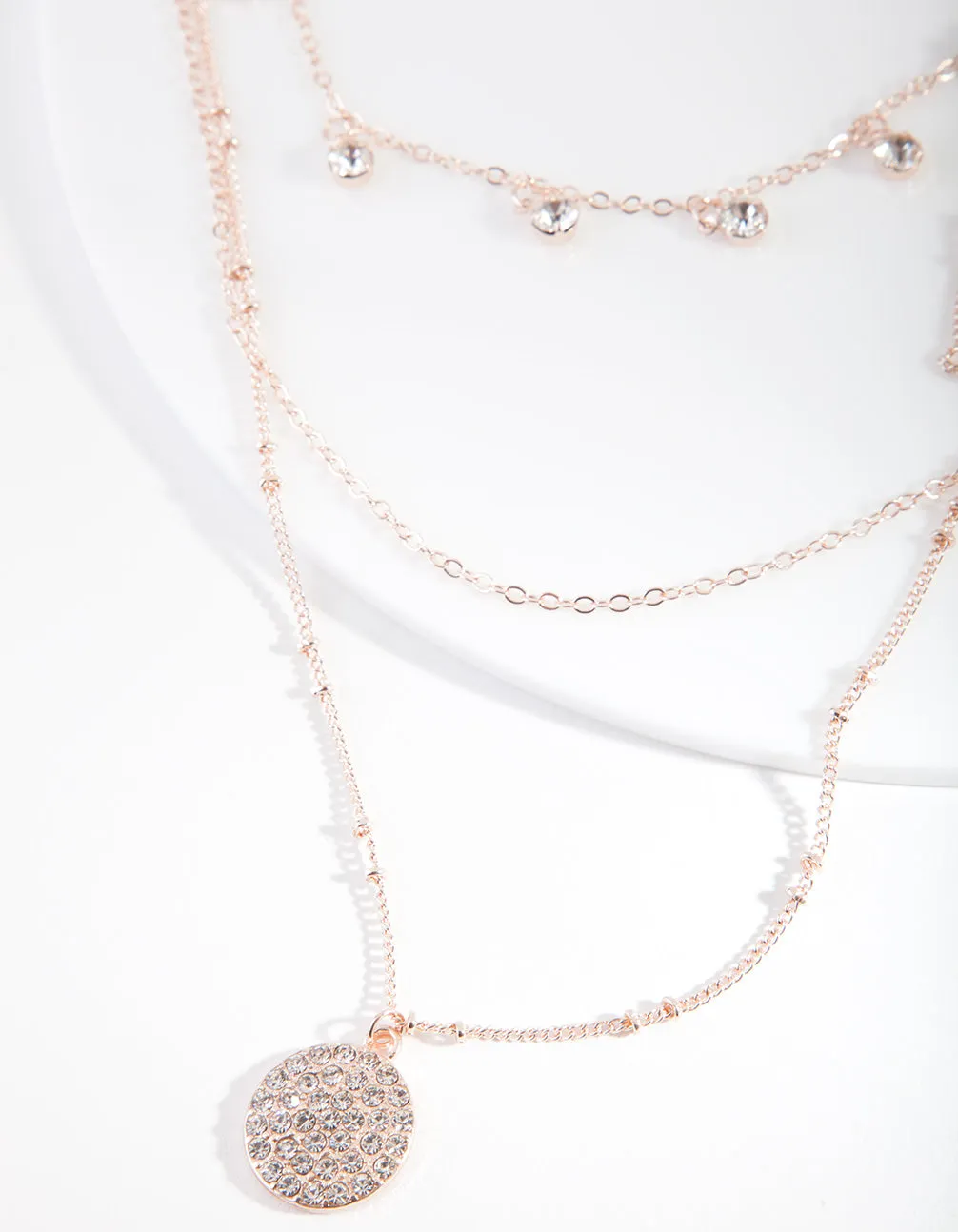 Rose Gold 3 Row Ball Charm
