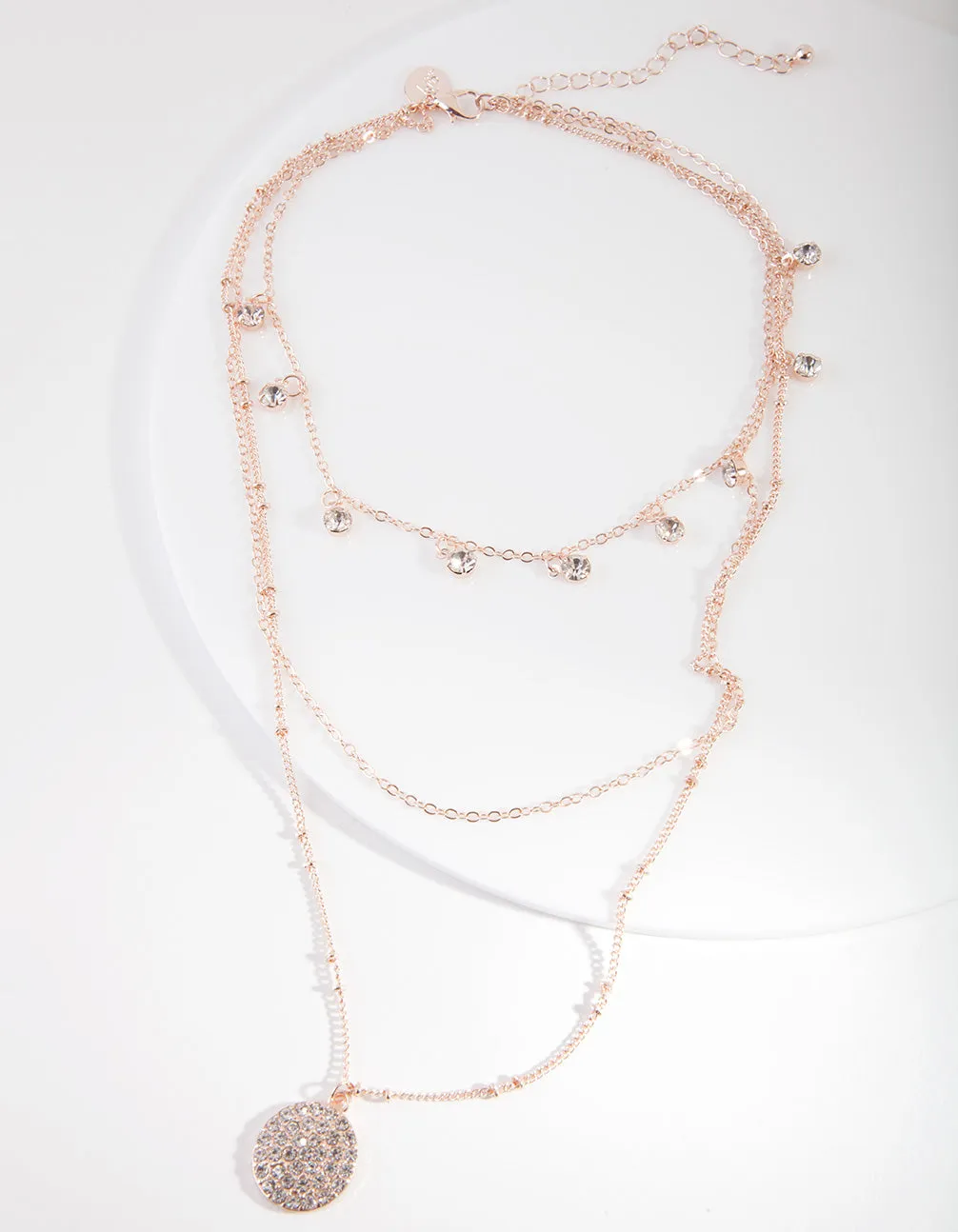 Rose Gold 3 Row Ball Charm