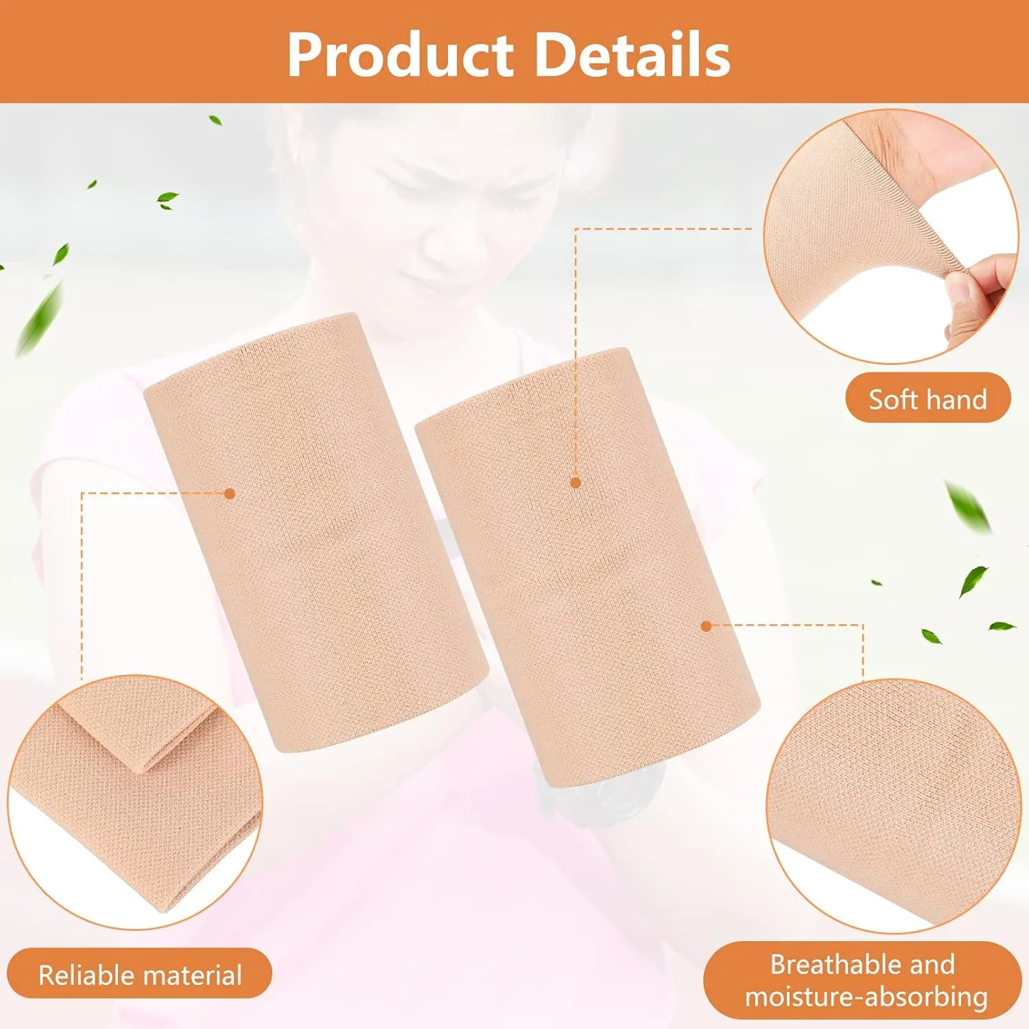 SATINIOR 2 Pairs Compression Wrist Sleeve Compression Wrist Brace Wrist Supports Wrist Wraps Elastic Wristbands for Men and Women Tennis, Tendonitis, Carpal Tunnel (Beige,Large)