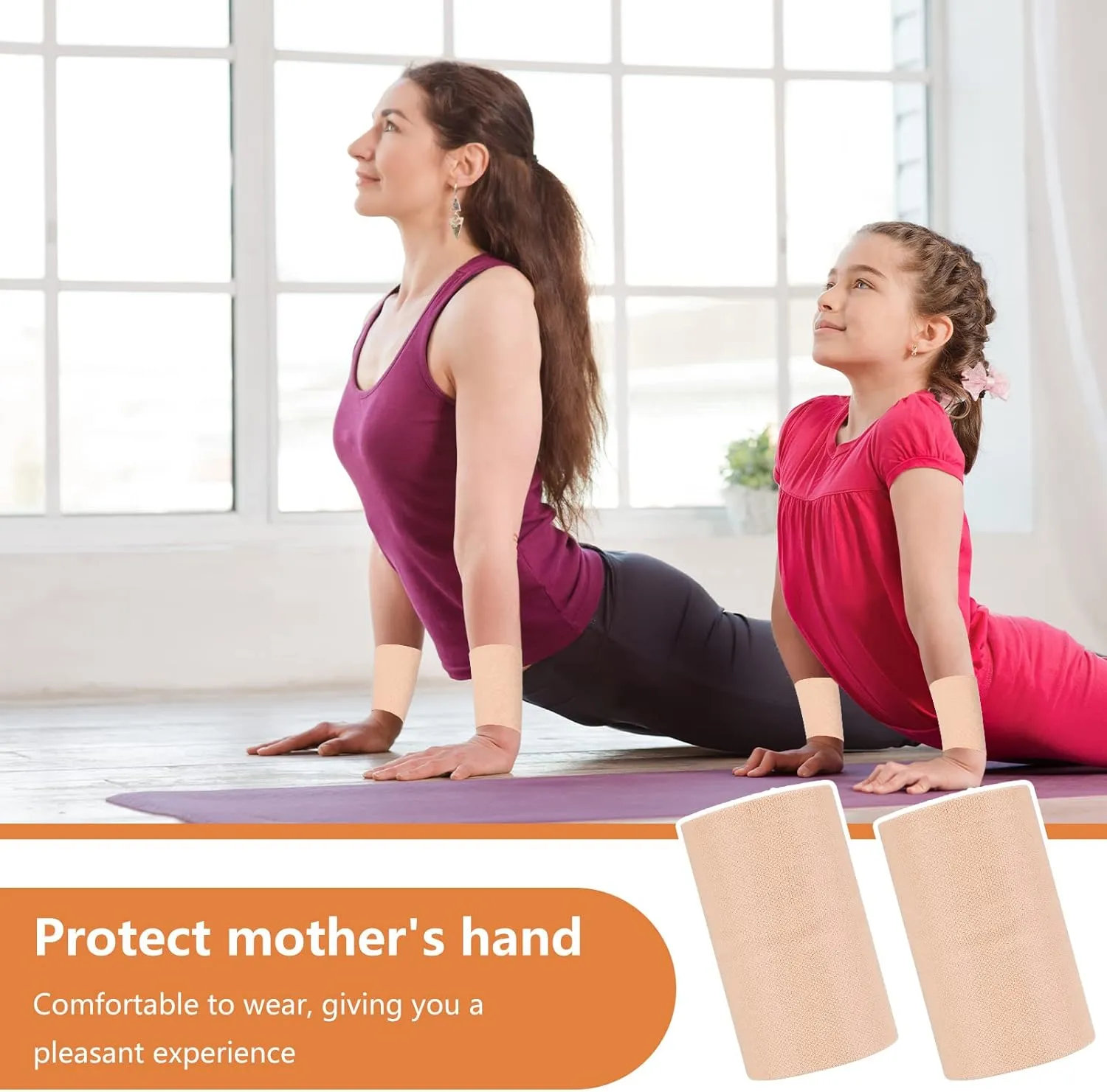 SATINIOR 2 Pairs Compression Wrist Sleeve Compression Wrist Brace Wrist Supports Wrist Wraps Elastic Wristbands for Men and Women Tennis, Tendonitis, Carpal Tunnel (Beige,Large)