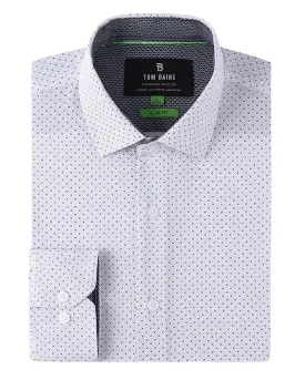 Slim Fit Performance Stretch Button-Up Shirt Gray White TB126