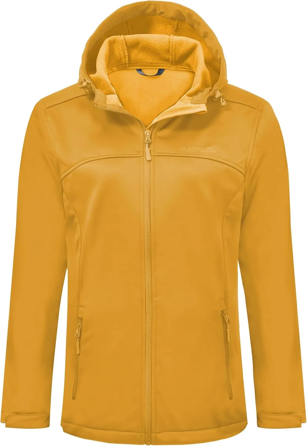 Softshell Jacket Women Fleece Lined Lightweight Jacket Waterproof Coat with Hooded Outdoor Hiking