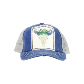 Southern Grace Women's Cactus Bull Skull Patch Mesh Cap