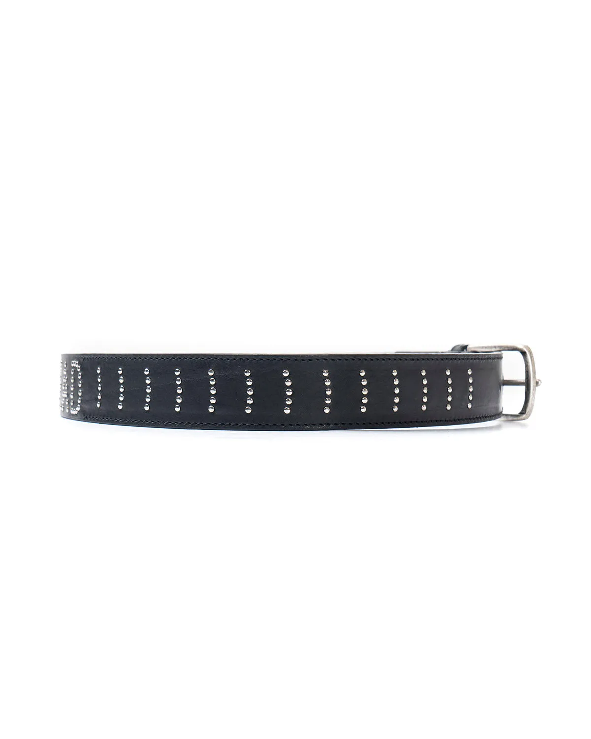 Studded Cow Hide Standard Belt  - Black