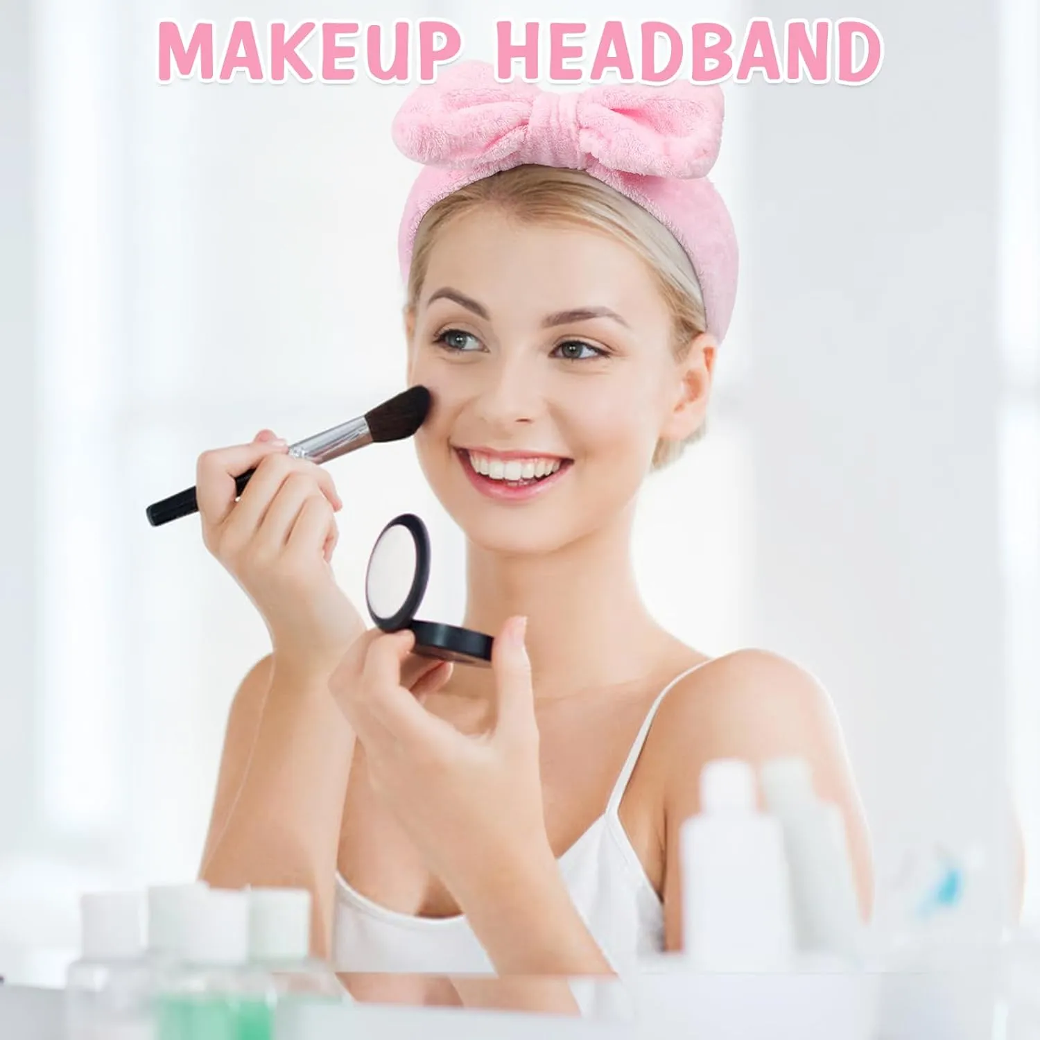 UMIKU 8 Pack Facial Headbands for Women - Soft Coral Fleece Cosmetic and Skincare Head Wraps for Makeup, Hair Care, Face Washing and Spa Gifts
