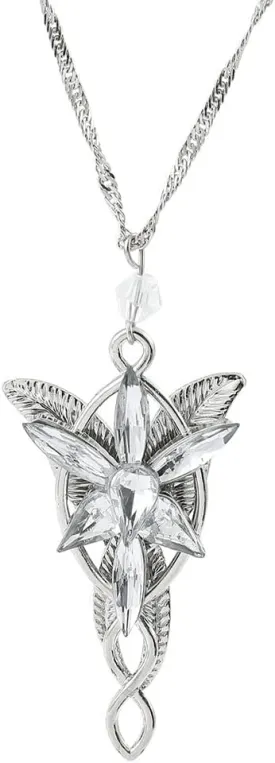 Valman Arwen Evenstar Necklace Lord of The Ring Hobbit Pendant Necklace with Cubic Zirconia,Elvish Jewelry for Women