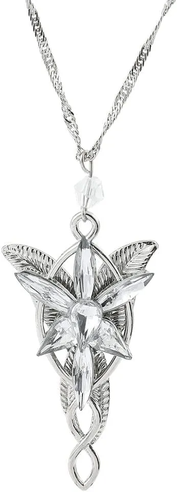 Valman Arwen Evenstar Necklace Lord of The Ring Hobbit Pendant Necklace with Cubic Zirconia,Elvish Jewelry for Women