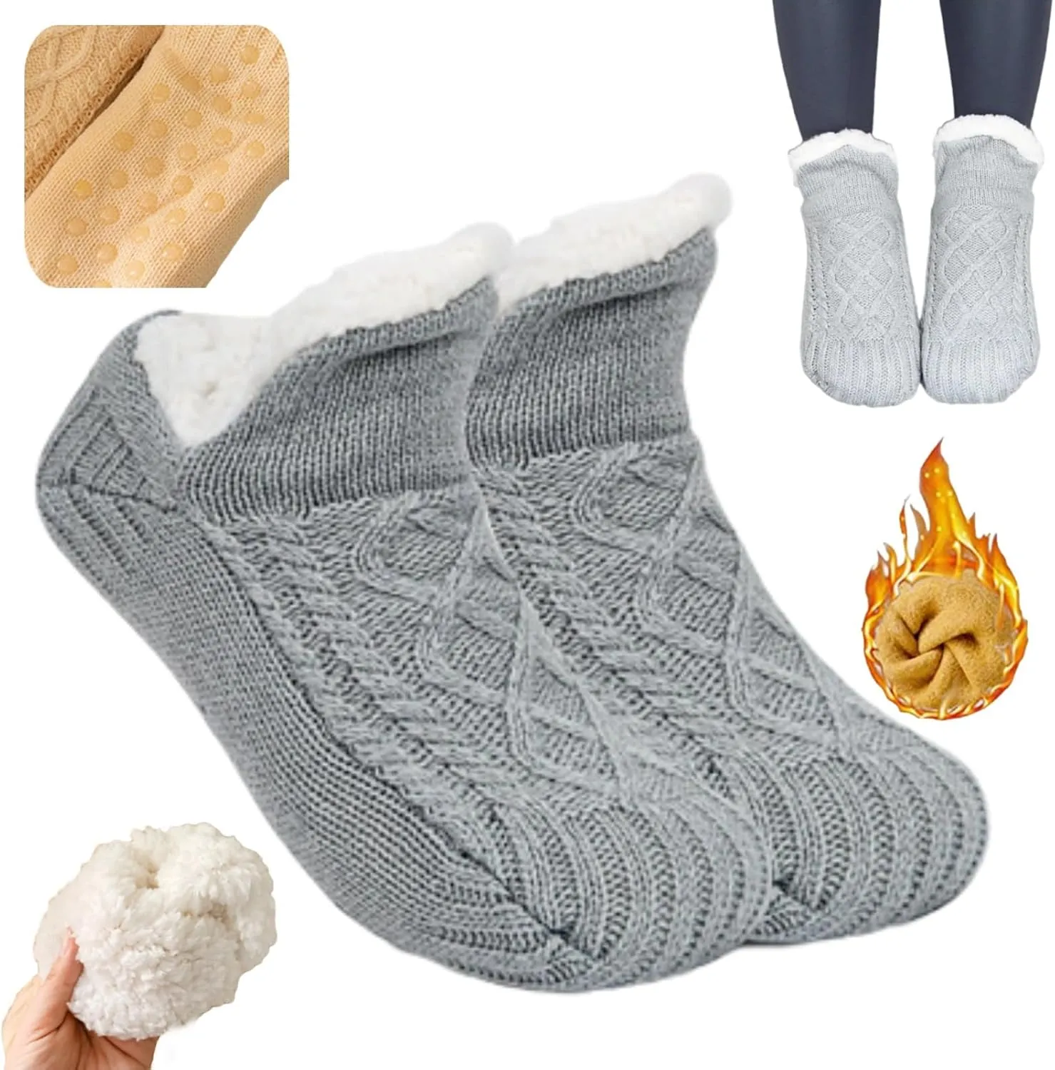 Warm Fuzzy Winter Socks for Women - Warm Thick Socks, Thermal Snow Socks for Cold Weather