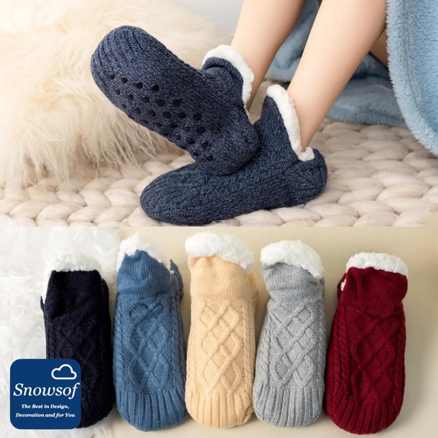 Warm Fuzzy Winter Socks for Women - Warm Thick Socks, Thermal Snow Socks for Cold Weather