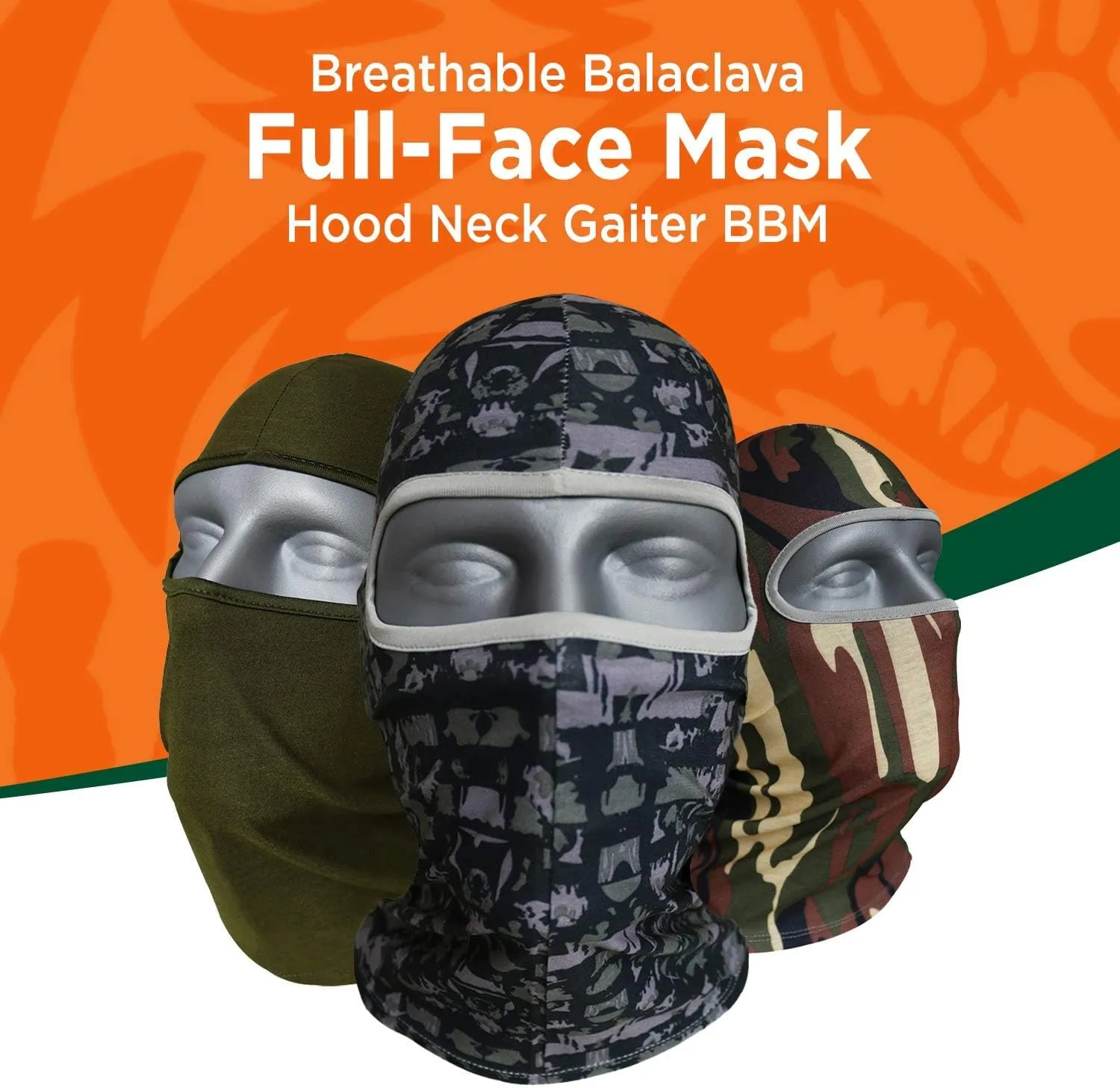 Wolf Sun Protection Breathable Balaclava Full-Face Mask Hood Neck Gaiter BBM