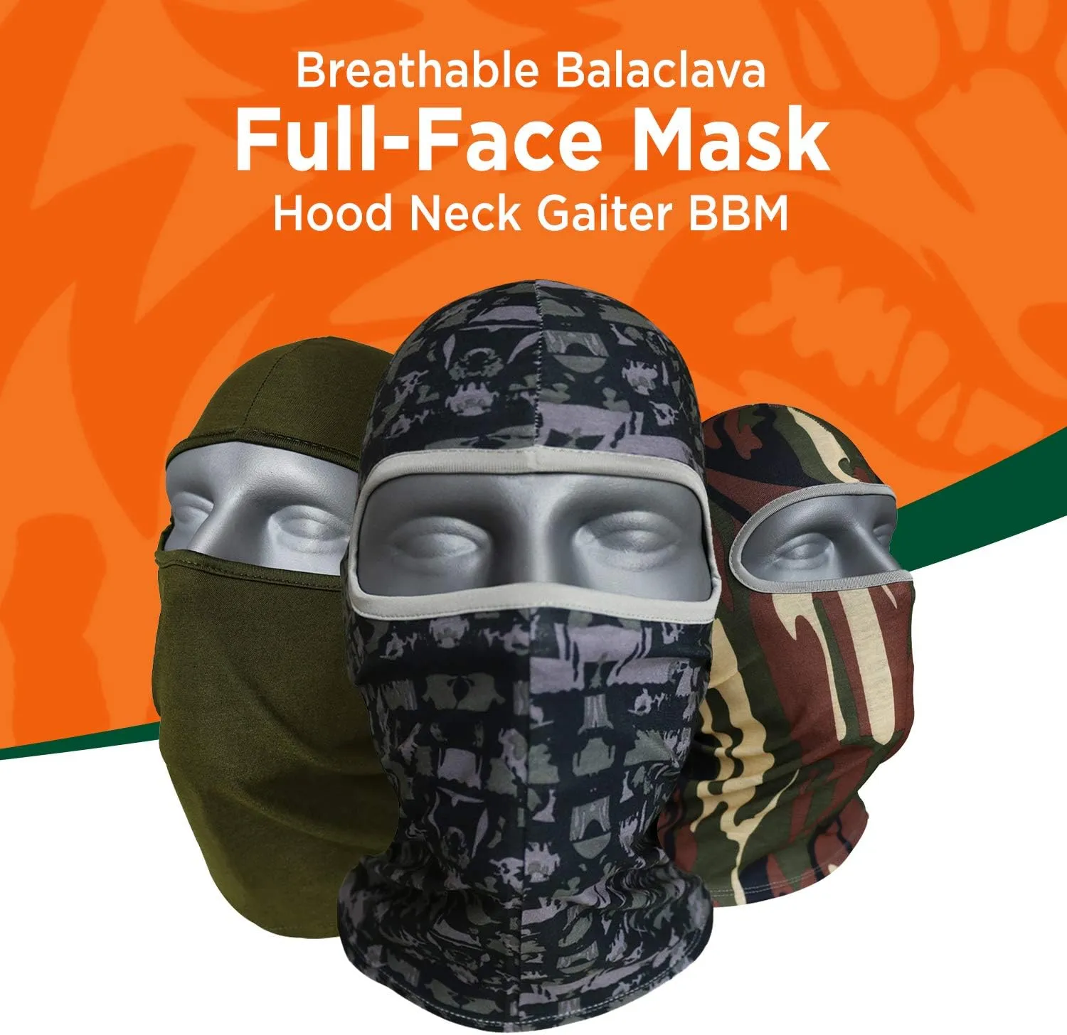 Wolf Sun Protection Breathable Balaclava Full-Face Mask Hood Neck Gaiter BBM